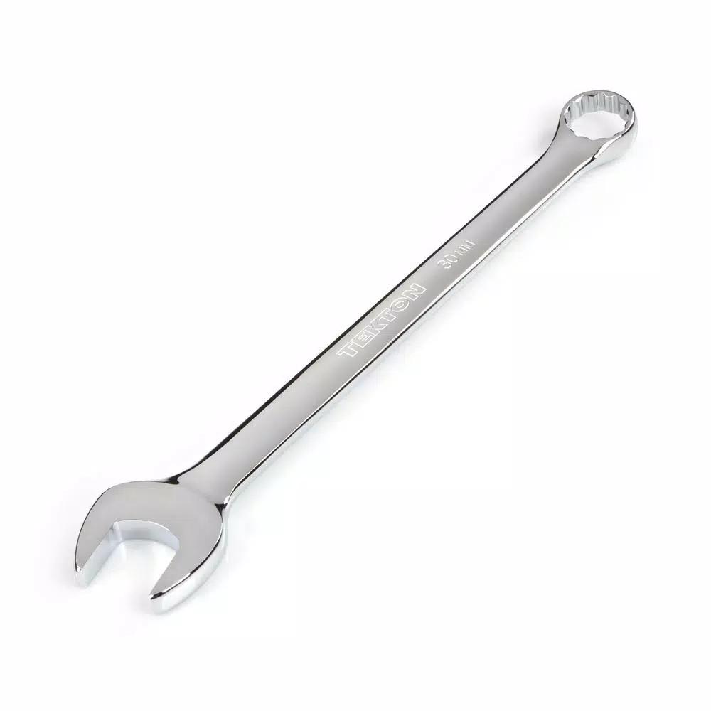 TEKTON 30 mm Combination Wrench, 12-Point Box End, Chrome Vanadium Steel