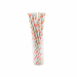 Sugar Plum Party SugarPum Citrus Collection 50-Piece Assorted Blue and Orange Disposable Paper Straws thumbnail 1