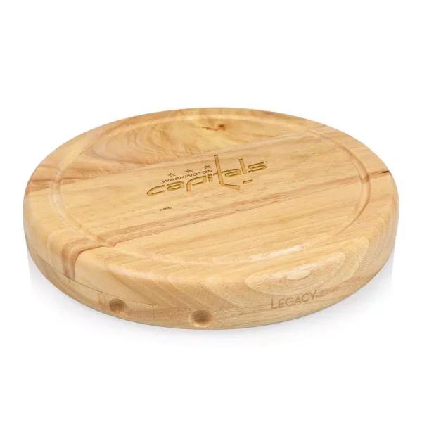 Picnic Time Circo Rubberwood Cheese Board and 4-Piece Stainless Steel Tool Set