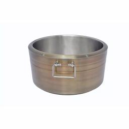 Unbranded 6.5 Gal. Brushed Gold Stainless Steel Double Wall Beverage Tub with Grip Handles thumbnail 4