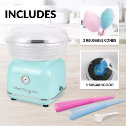 Nostalgia Retro Aqua Electric Cotton Candy Maker with 2 Reusable Cones thumbnail 7