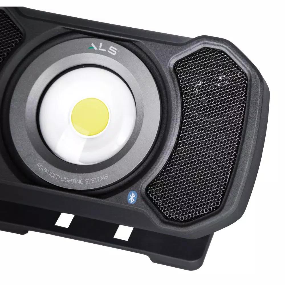 Advanced Lighting Systems 2000 Lumens LED Rechargeable Bluetooth Audio Work Light with Power Bank