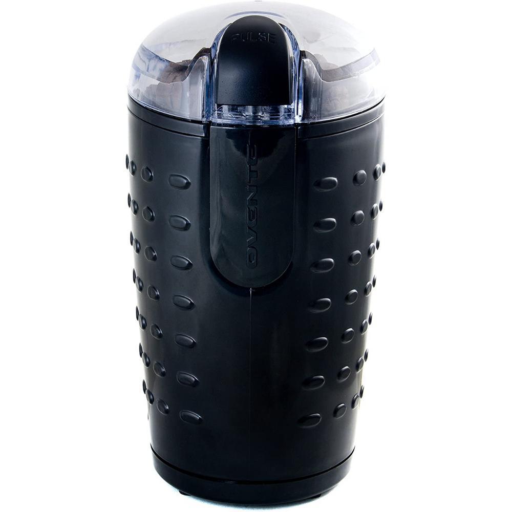Ovente 150W Electric Coffee Grinder, Stainless Steel Blades, 2.5 oz Capacity, Black