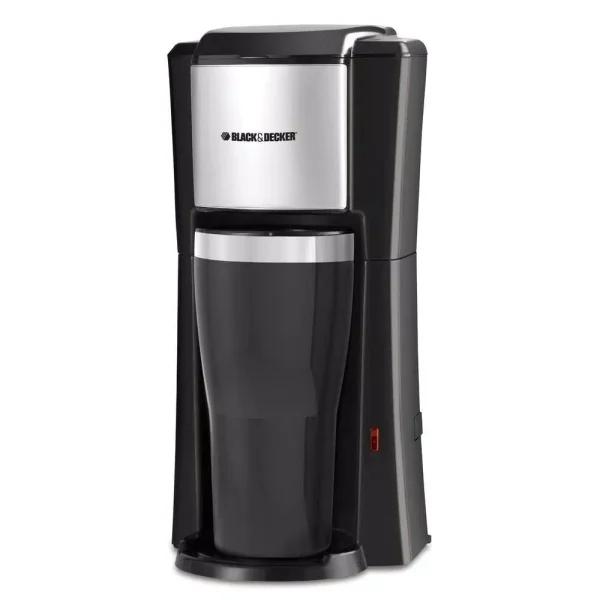 BLACK+DECKER Single Serve Drip Coffee Maker with 16 oz. Travel Mug, Black