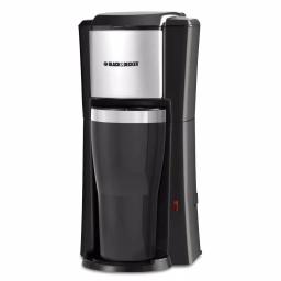 BLACK+DECKER Single Serve Drip Coffee Maker with 16 oz. Travel Mug, Black thumbnail 1