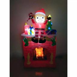 Fraser Hill Farm 6.5 ft. Pre-Lit Elf Sitting on Fireplace Christmas Inflatable thumbnail 4