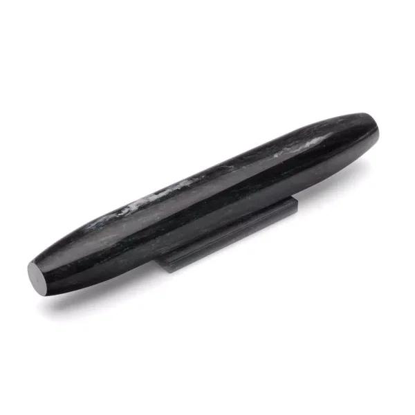 Fox Run 12 in. Black Marble Tapered French Rolling Pin with Base