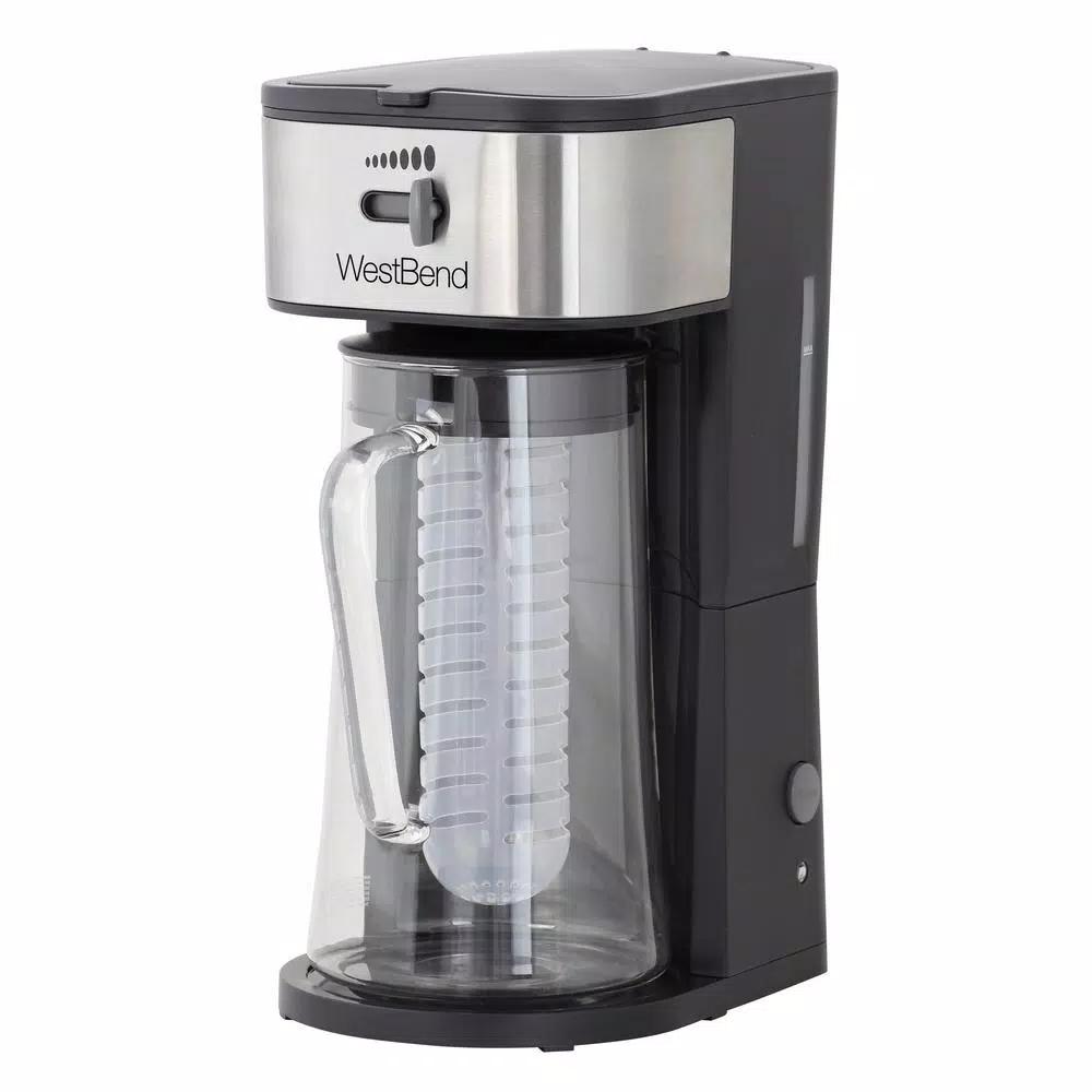 West Bend 2.75 Qt. Iced Tea and Iced Coffee Maker with Infusion Tube, Black