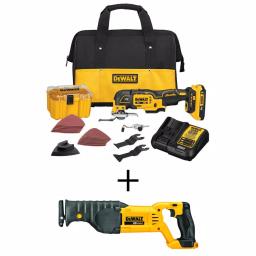 DEWALT 20V MAX XR Brushless 3-Speed Oscillating Multi-Tool & Reciprocating Saw Kit with 2.0Ah Battery thumbnail 1
