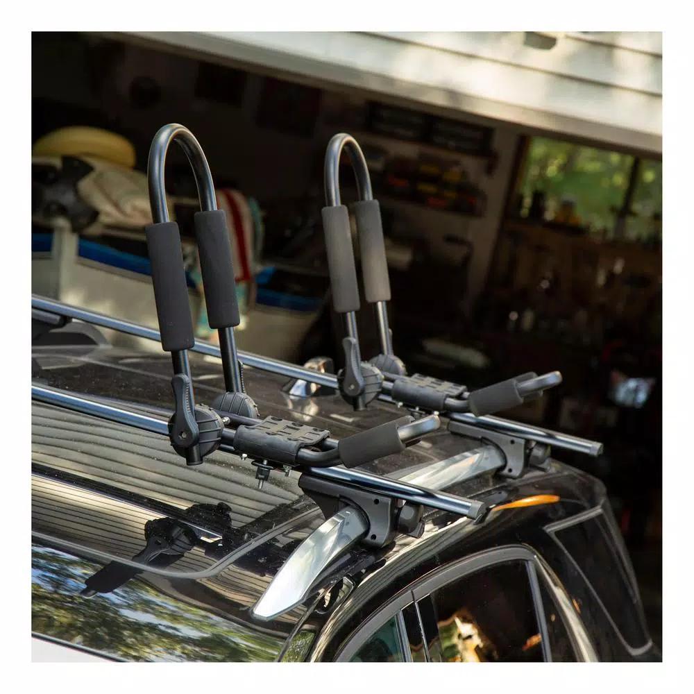 CURT Aluminum Kayak Roof Rack Carrier, 75 lb Capacity, Universal Fit