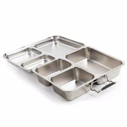Manna Baransu Stainless Steel Large Lunch Container, 59 oz Divided Food Storage Box thumbnail 2
