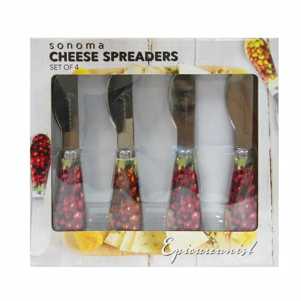 Epicureanist The Epicureanist Sonoma Cheese Spreaders, 4-Piece Set with Grapevine Design