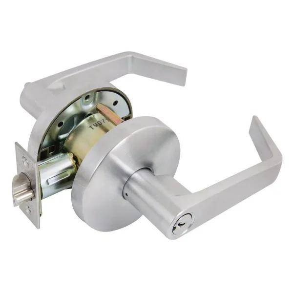 US Lock 2050 GR2 Entrance Door Lever, 2-3/8 in. Backset, US26D Dull Chrome, ANSI Grade 2