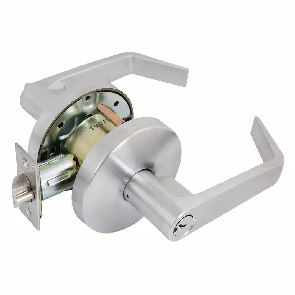 US Lock 2050 GR2 Entrance Door Lever, 2-3/8 in. Backset, US26D Dull Chrome, ANSI Grade 2