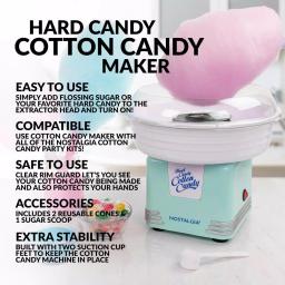 Nostalgia Retro Aqua Cotton Candy Maker - Works with Hard Candy & Sugar Free Candy thumbnail 2