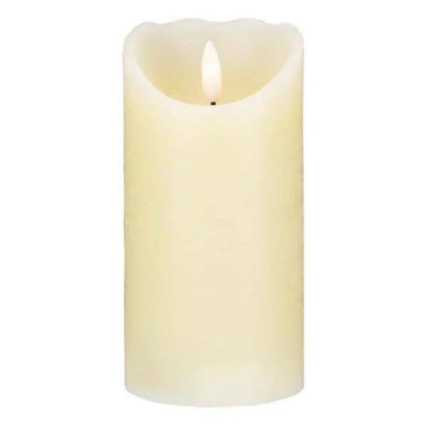 Northlight 6 in. Ivory Flameless Battery Operated Christmas Decor Candle with Melted Edge Design