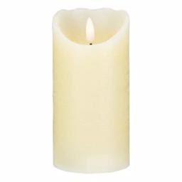 Northlight 6 in. Ivory Flameless Battery Operated Christmas Decor Candle with Melted Edge Design thumbnail 1