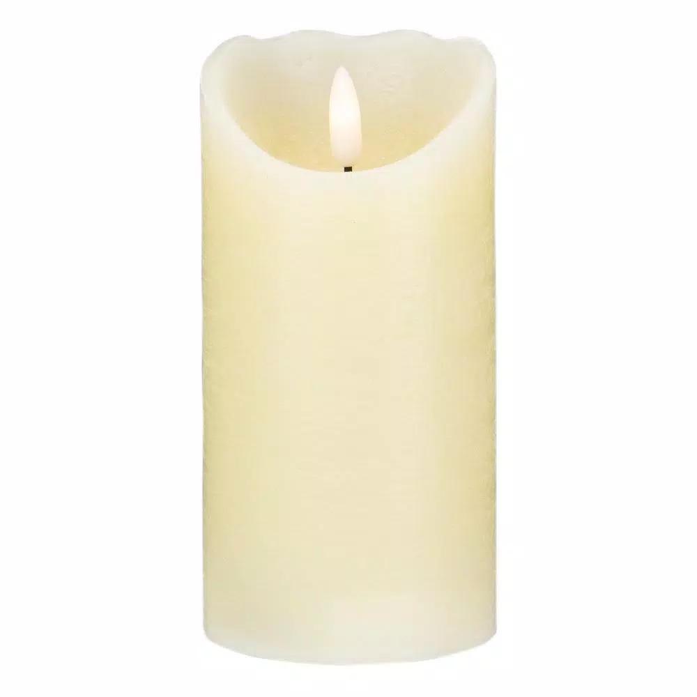 Northlight 6 in. Ivory Flameless Battery Operated Christmas Decor Candle with Melted Edge Design
