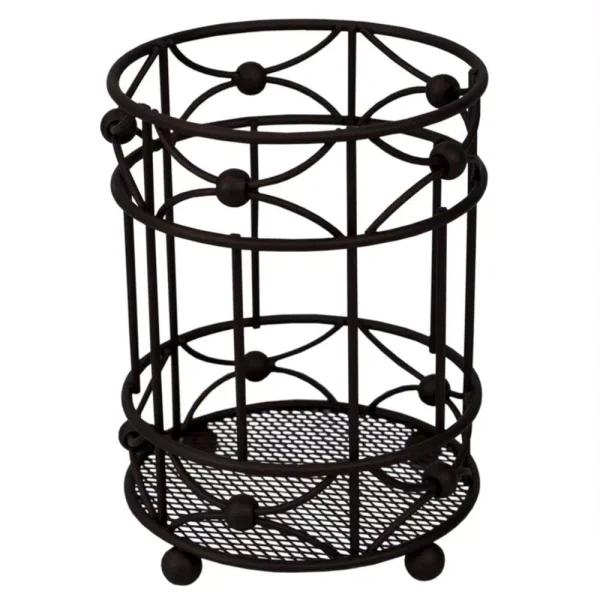 Home Basics Arbor Oil-Rubbed Bronze Steel Utensil Holder with Mesh Bottom and Non-Skid Feet