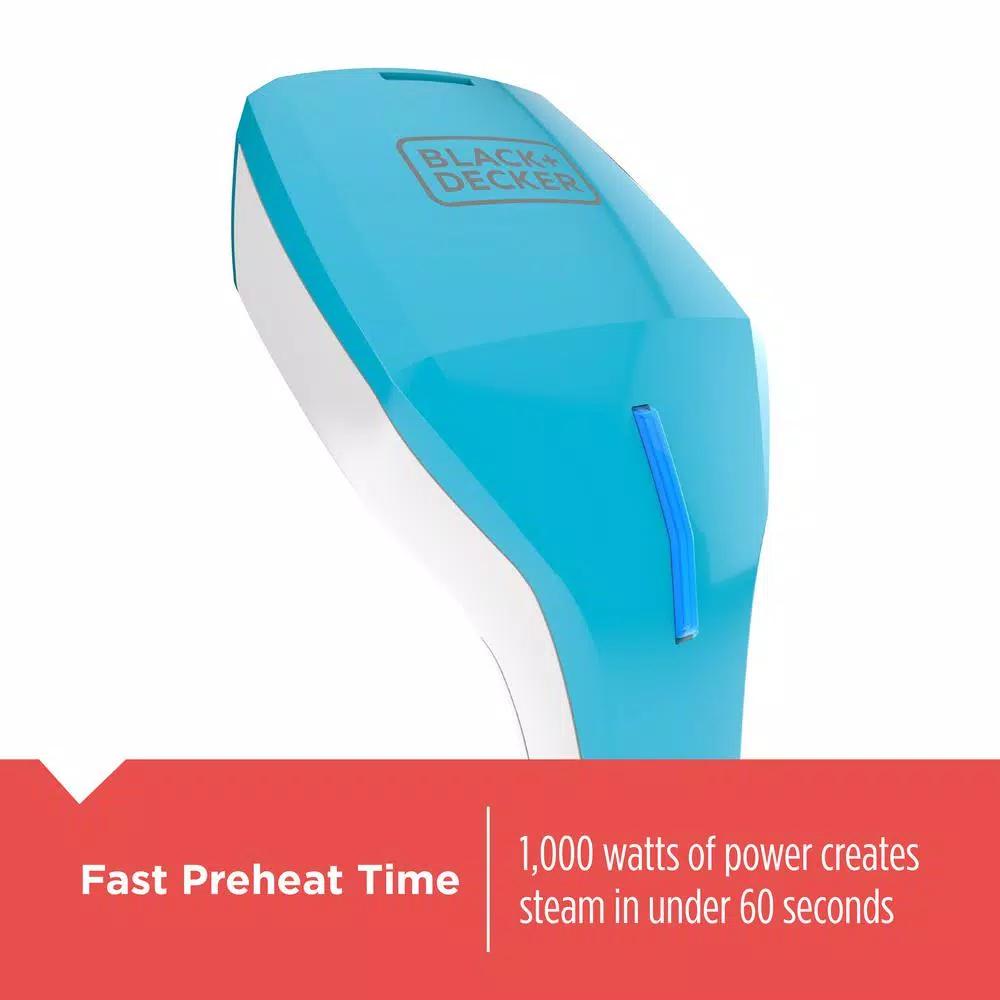 BLACK+DECKER Compact Handheld Garment Steamer, 1000W, Teal