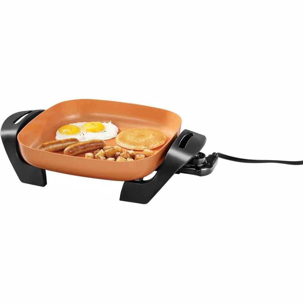 Starfrit Eco Copper Electric Skillet, 144 sq. in. Nonstick Ceramic Coating, 1200W