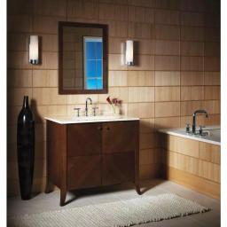 KOHLER Purist 8 in. Widespread Bathroom Faucet, Polished Chrome, Low Gooseneck Spout thumbnail 3