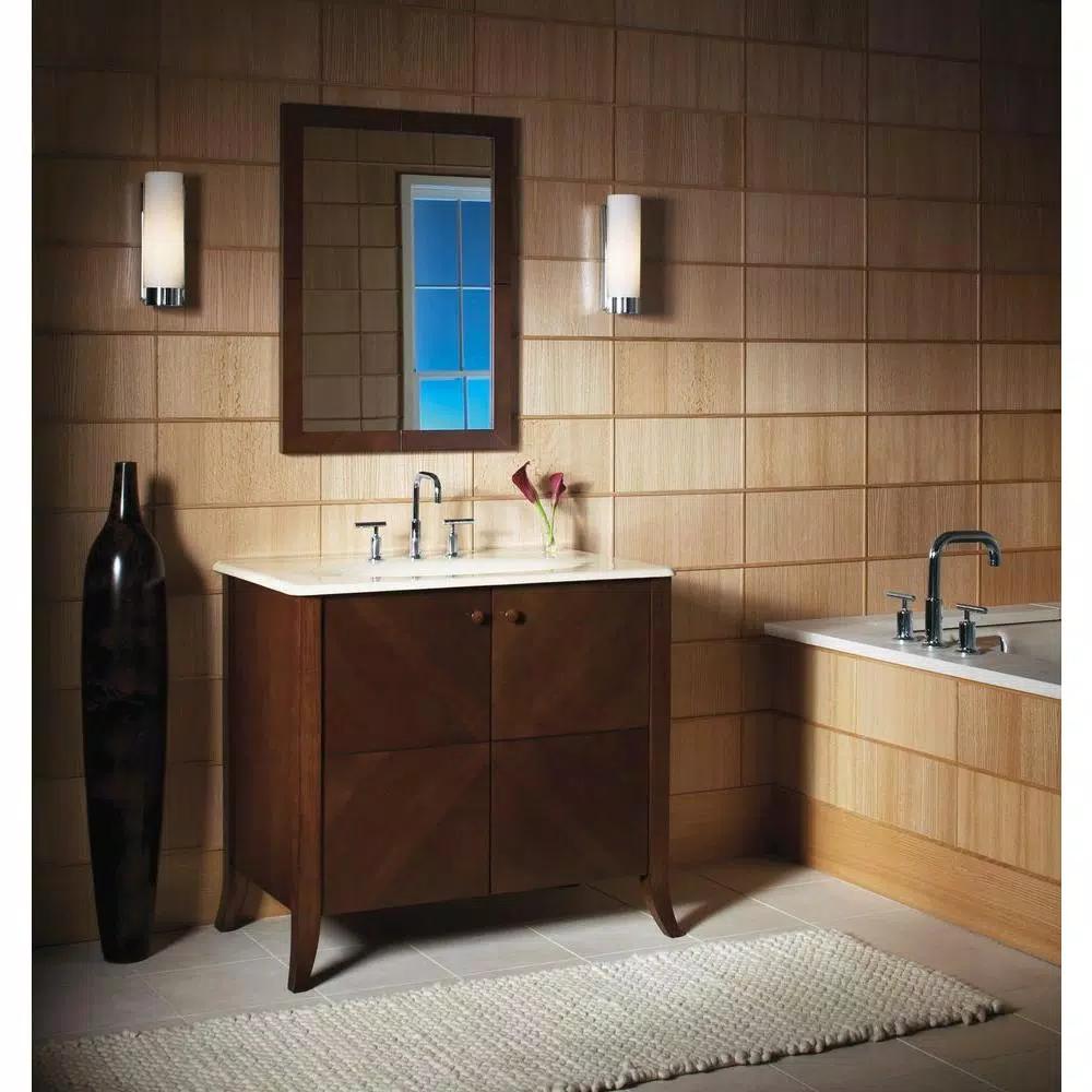 KOHLER Purist 8 in. Widespread Bathroom Faucet, Polished Chrome, Low Gooseneck Spout