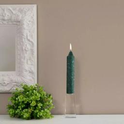 ROOT CANDLES 7 in. Timberline Collenette Dark Green Taper Dinner Candles, Beeswax Enriched (Box of 4) thumbnail 2