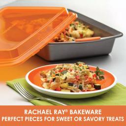 Rachael Ray Nonstick 9 x 13 in. Covered Cake Pan with Snap-On Lid, Carbon Steel thumbnail 3