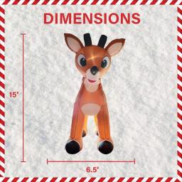 Fraser Hill Farm 15 ft. Pre-Lit Reindeer Christmas Inflatable with Moving Head thumbnail 2