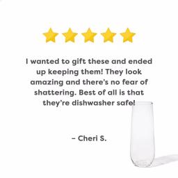 TOSSWARE Reserve 9 oz. Unbreakable Tritan Stemless Champagne Glasses, Set of 24 thumbnail 6