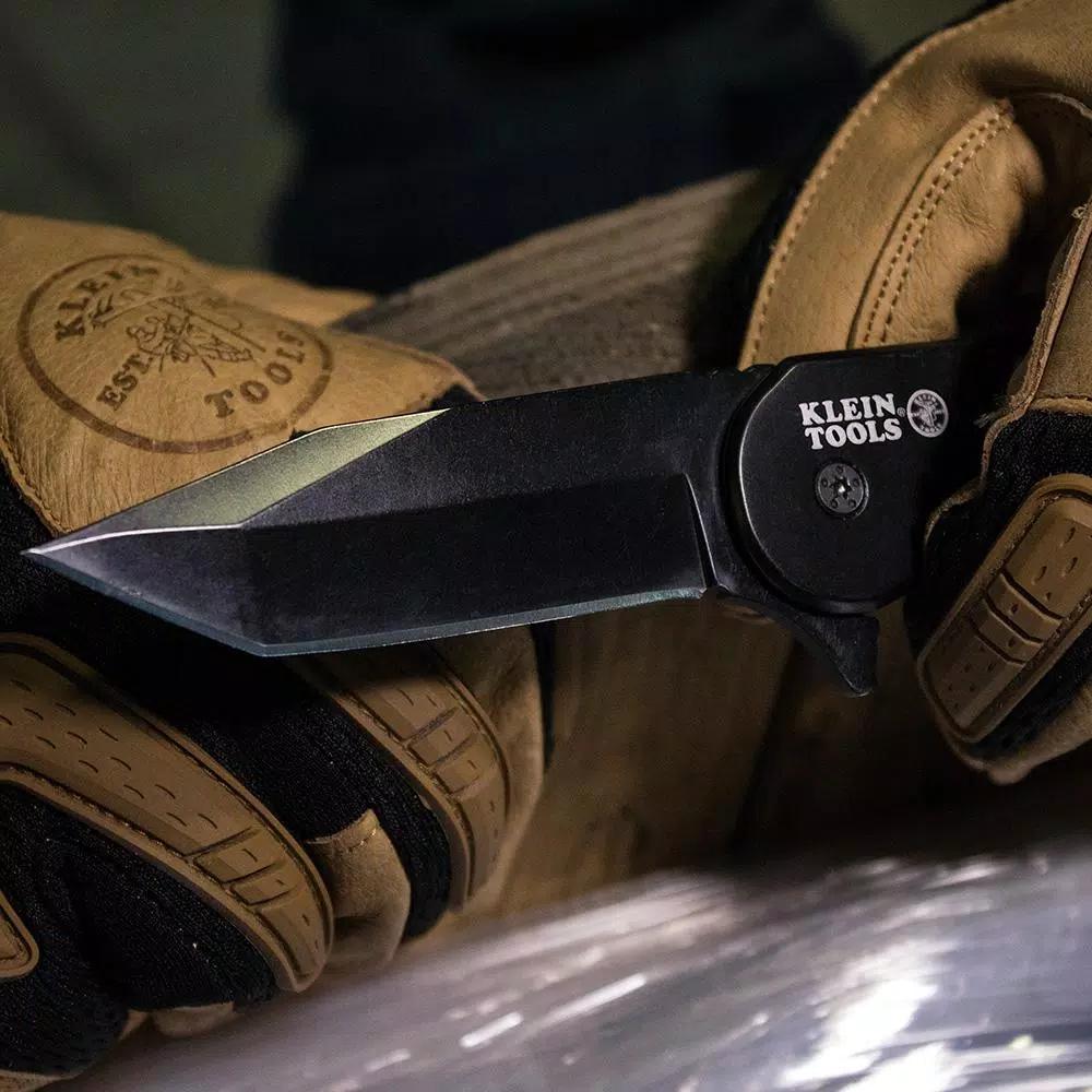 Klein Tools Bearing-Assisted Open Folding Knife with Tanto Blade