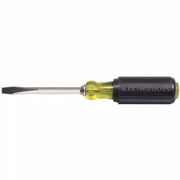Klein Tools 1/4 in. Flat Head Screwdriver with 4 in. Square Shank and Cushion Grip thumbnail 1