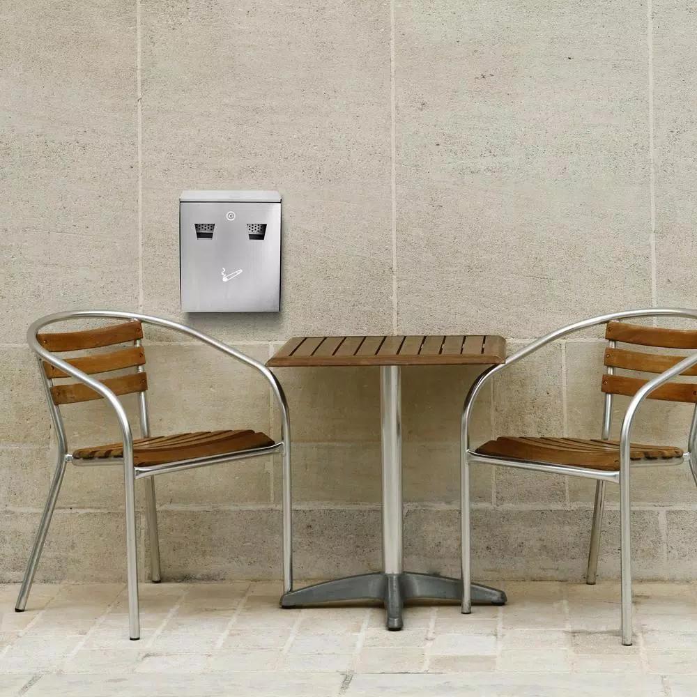 Alpine Industries Stainless Steel Wall Mounted Cigarette Disposal Station Outdoor Ashtray