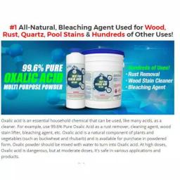 Eco Clean 99.6% Pure Oxalic Acid Powder, 2 lb - Concentrated Rust and Wood Stain Remover thumbnail 2