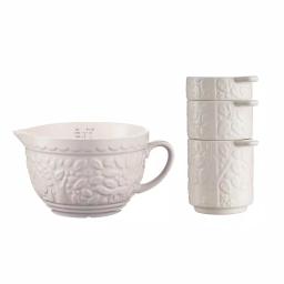 Mason Cash In the Forest 4-Piece Cream Stoneware Measuring Cups and Jug Set thumbnail 1