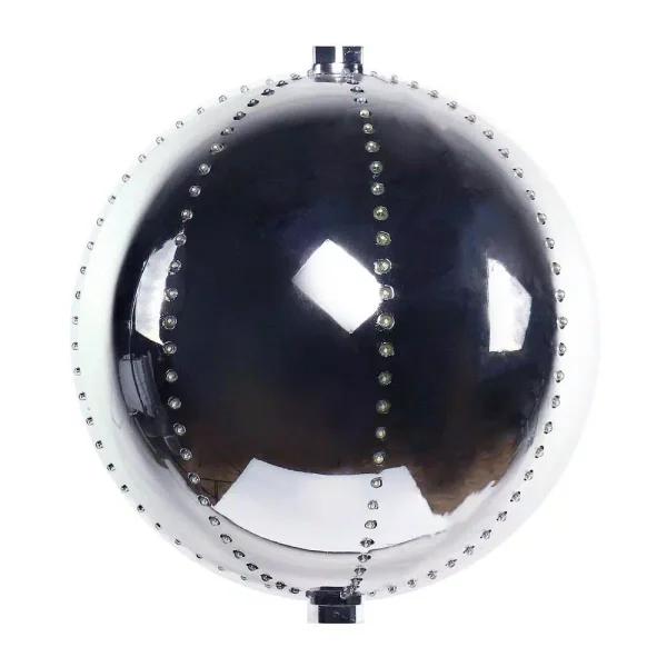 Alpine Corporation 13 in. Silver LED Hanging Christmas Ball Ornament with 240 Multi-Color Lights