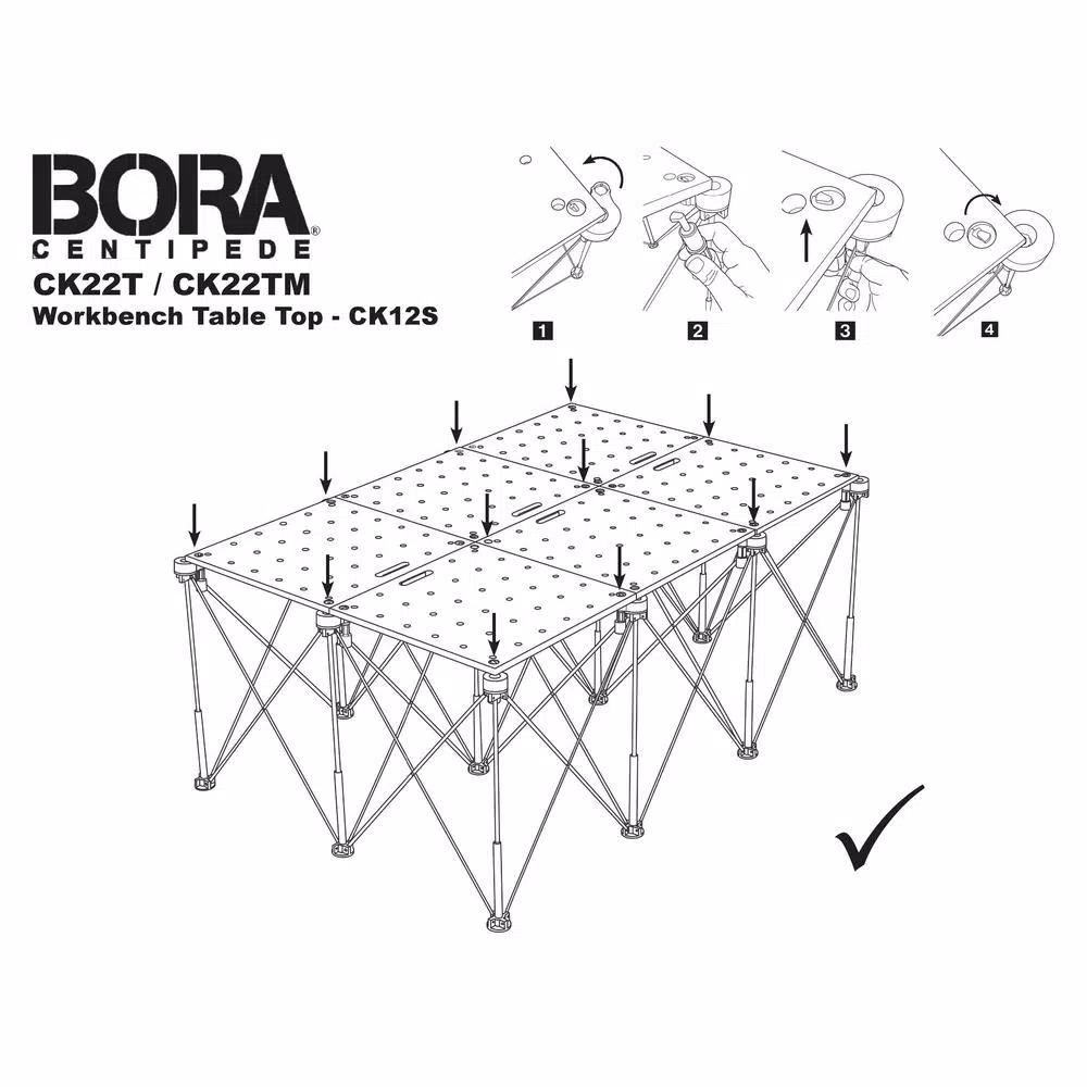 BORA Centipede 24 in. x 48 in. Heavy-Duty Workbench Top with 3/4 in. Dog Holes