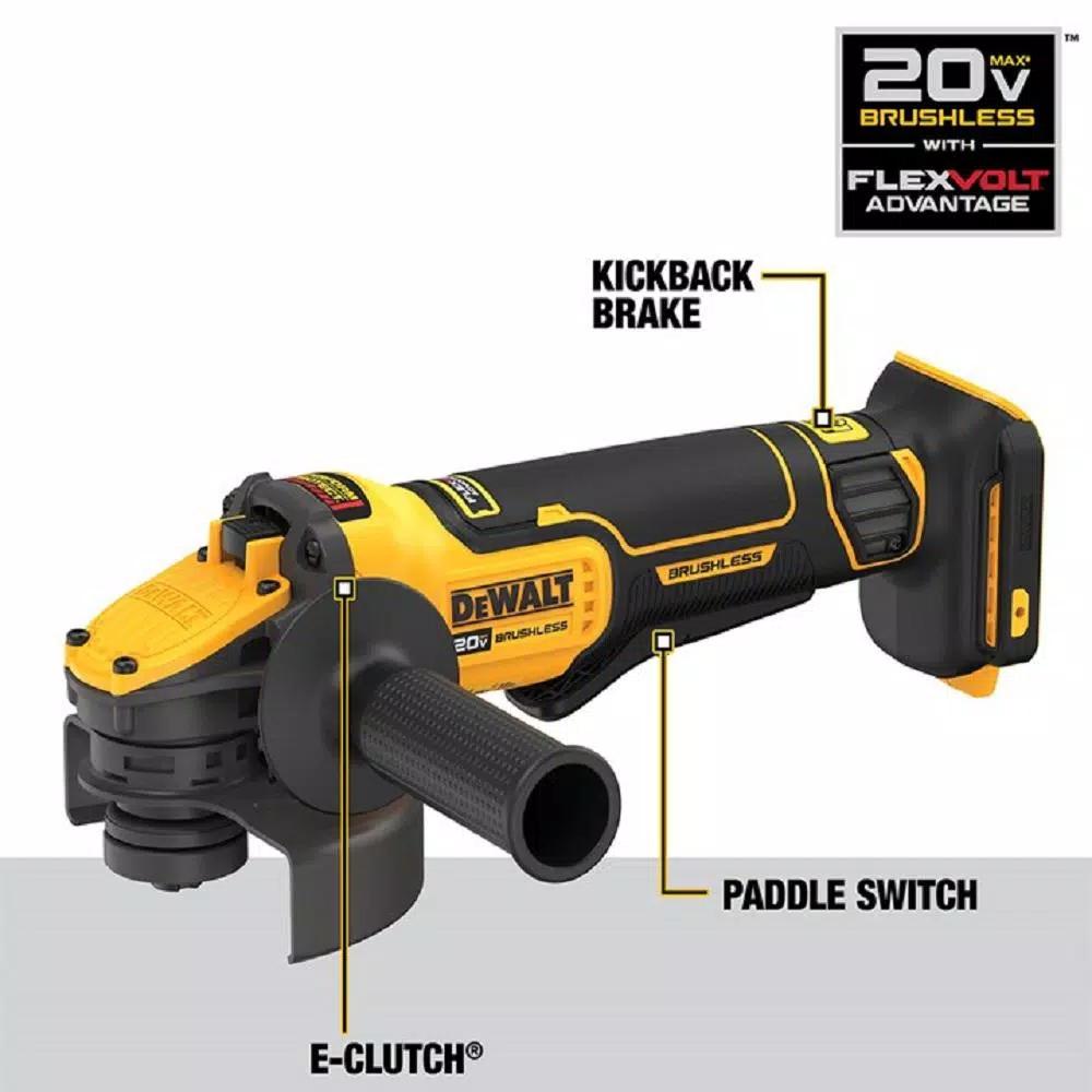 DEWALT 20V MAX Brushless 4.5-5 in. Angle Grinder Kit with FLEXVOLT 6.0Ah Battery