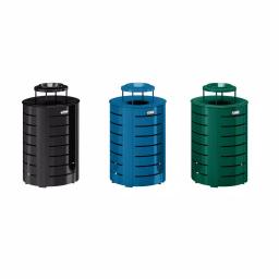 Suncast Commercial Suncast 35 Gal. Blue Metal Commercial Trash Can with Lid and Ash Receptacle thumbnail 6