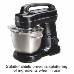 Hamilton Beach 4 Qt. 7-Speed Stand Mixer with Stainless Steel Bowl, Black thumbnail 2