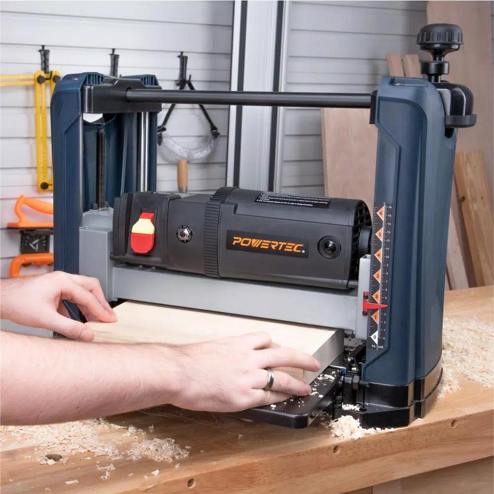 POWERTEC 12-1/2 in. 15 Amp 2-Blade Portable Benchtop Thickness Planer
