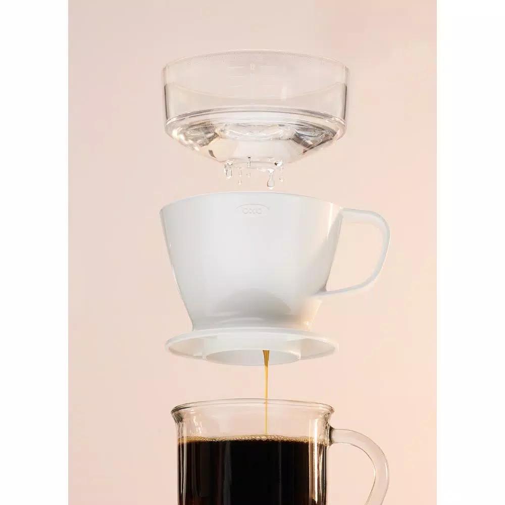 OXO Good Grips 1.5-Cup Pour-Over Coffee Maker with Water Tank, White