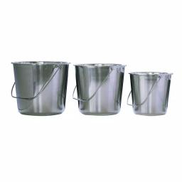 AmeriHome 3-Piece Stainless Steel Bucket Set, Nesting Multi-Purpose Pails thumbnail 1