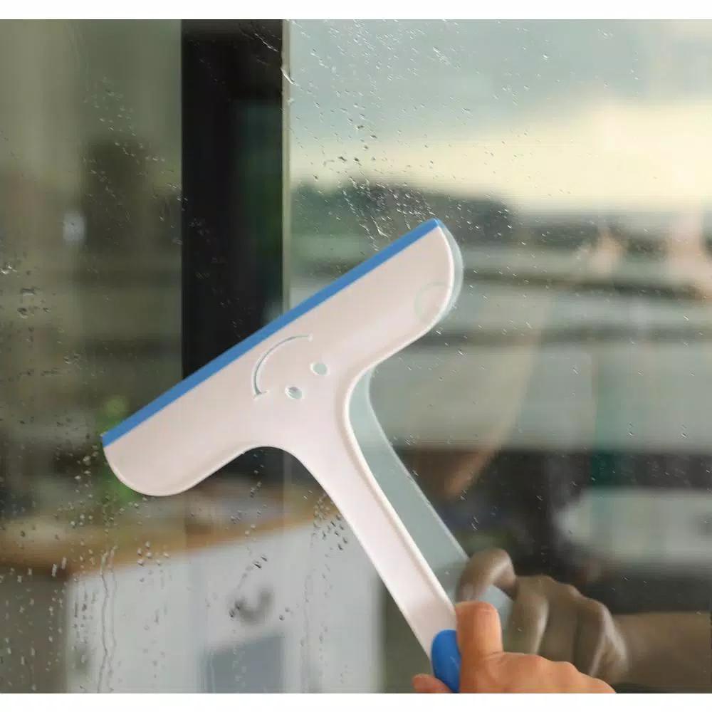 Basicwise Set of 3 Silicone Squeegees for Windows, Showers, and Mirrors
