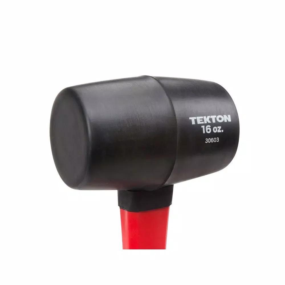 TEKTON 16 oz. Rubber Mallet with Fiberglass Handle