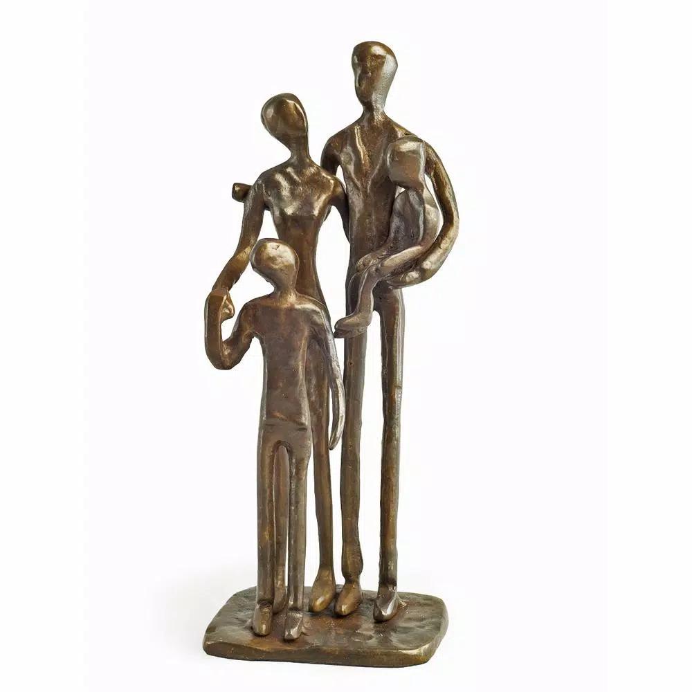 Danya B Family of Four Bronze Sculpture - Handcrafted Sand-Casting Metal Statuary