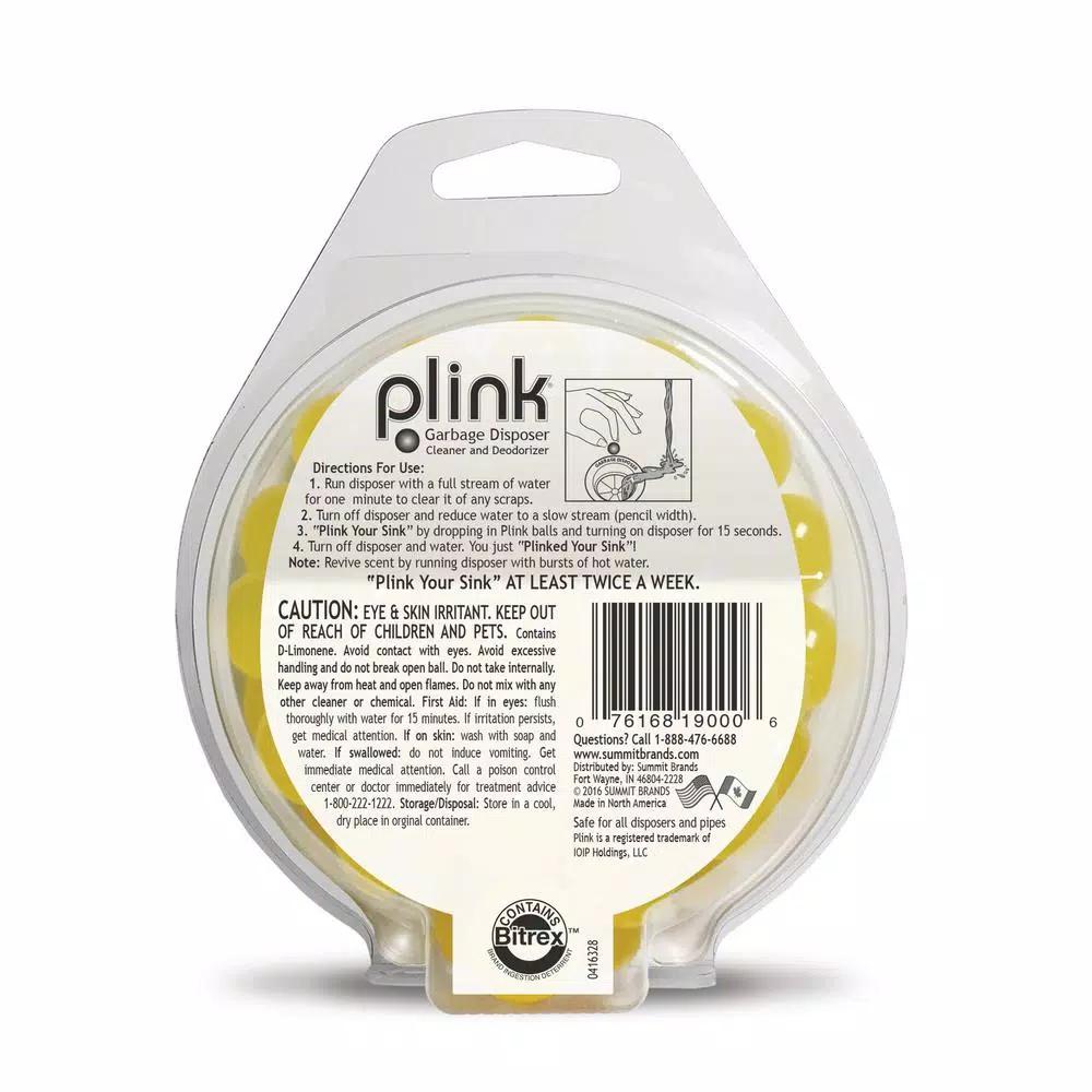 Plink Lemon Garbage Disposer Cleaner and Deodorizer, 40-Count Tablets (12-Pack)