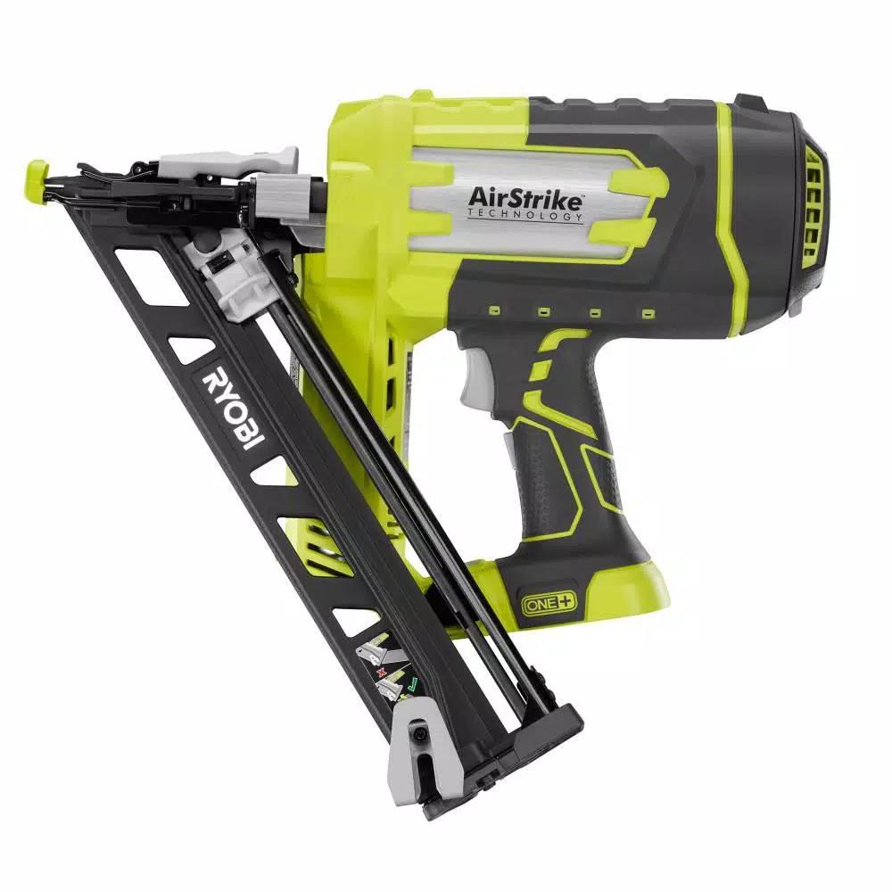 RYOBI 18V ONE+ 15-Gauge Angled Cordless AirStrike Finish Nailer Kit with 2.0 Ah Battery and Charger
