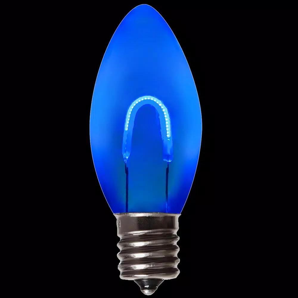 Wintergreen Lighting FlexFilament C9 Blue LED Shatterproof Vintage Edison Replacement Christmas Light Bulbs, 5-Pack